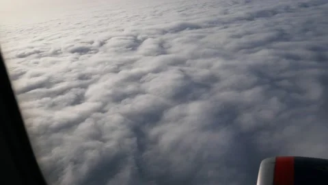Clouds view, Amazing aerial view of cloudy sky. background, horizontal frame Stock Footage 164555925