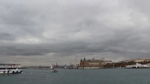 Clouds view of istanbul city Stock Footage 69296797
