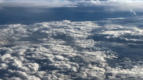 Clouds view from the plain. Stock Footage 276712347