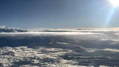 Clouds view from the plain. Stock Footage 276712404