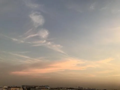 The clouds view in the sky of the morning Stock Photos
