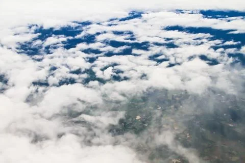 Clouds. view from the window of an airplane flying in the clouds Stock Photos