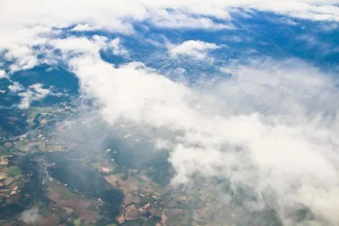 Clouds. view from the window of an airplane flying in the clouds Stock Photos