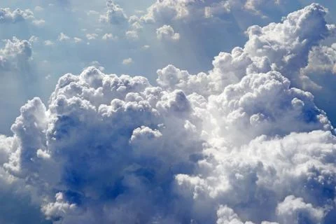 Clouds view from the window of an airplane Stock Photos