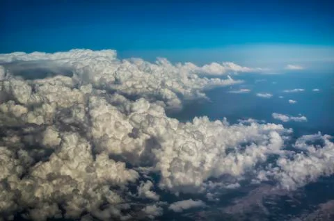 Clouds viewed from an airplane Stock Photos