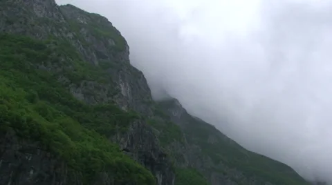 Clouds on walls of canyon Stock Footage 33631721