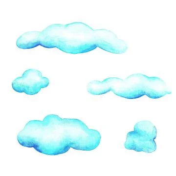Clouds. Watercolor Stock Illustration