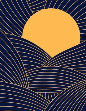 Clouds, waves, curved lines abstract background Stock Illustration