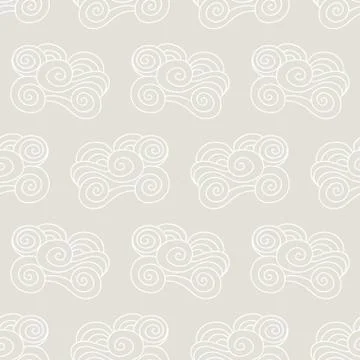 Clouds, waves seamless pattern イラスト素材