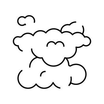 Clouds weather icon black line drawing Stock Illustration