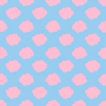 Clouds weather seamless pattern background pink blue Stock Illustration