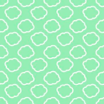 Clouds weather seamless pattern background light green 스톡 일러스트
