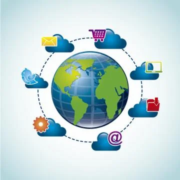 Clouds web design over sky background vector illustration Illustrazione stock