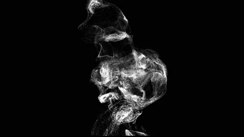 Clouds of white smoke on a black background rise upwards Stock-Footage 238967342