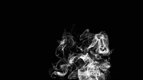 Clouds of white smoke on a black background rise upwards Stock Footage 239660249