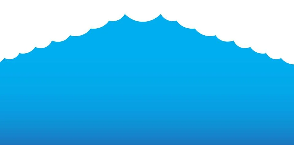 Clouds wide border on blue background. Panorama for banner, template Stock Illustration