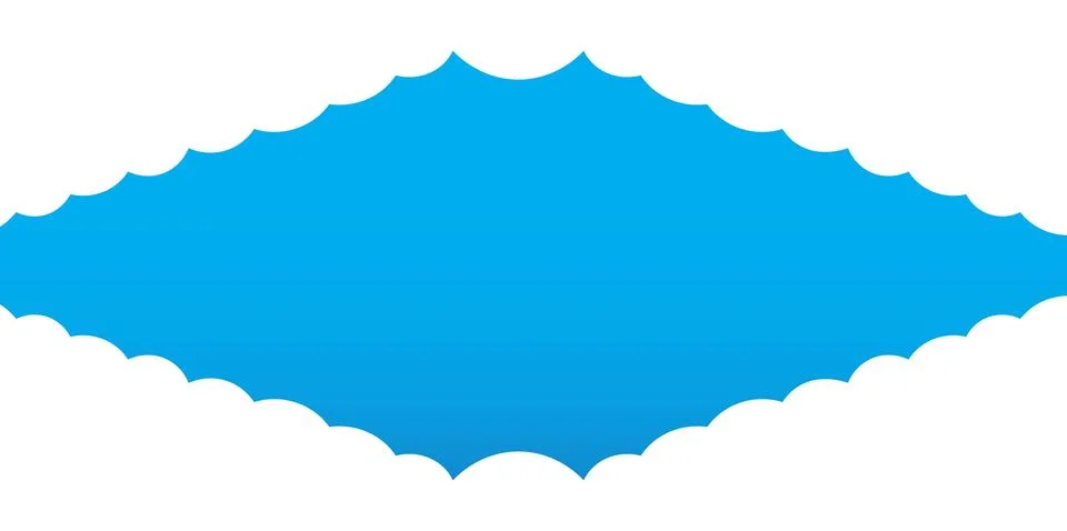 Clouds wide border on blue background. Panorama for banner, template イラスト素材