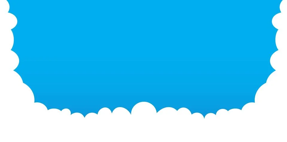 Clouds wide border on blue background. Panorama for banner, template Stock-Illustration