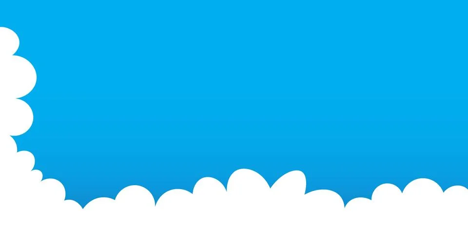 Clouds wide border on blue background. Panorama for banner, template イラスト素材