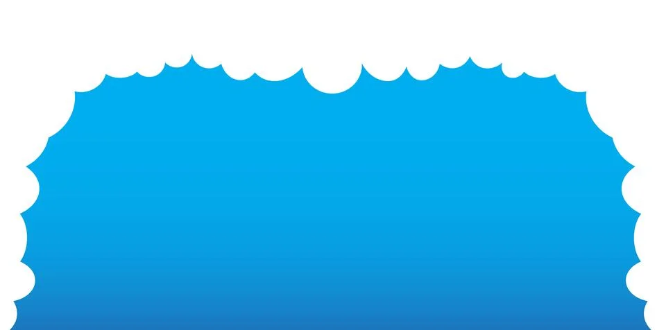 Clouds wide border on blue background. Panorama for banner, template Stock Illustration