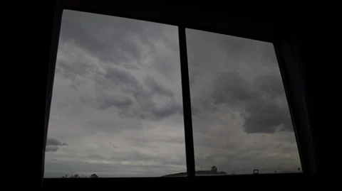 Clouds in the Window Time Lapse, transition, gloomy, change Stock Footage 127072018