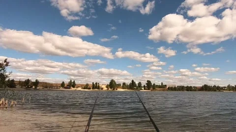 Clouds on a windy day over the lake. Stock Footage 141127144