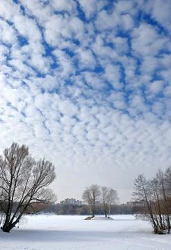 Clouds in the winter sky. Stock Photos