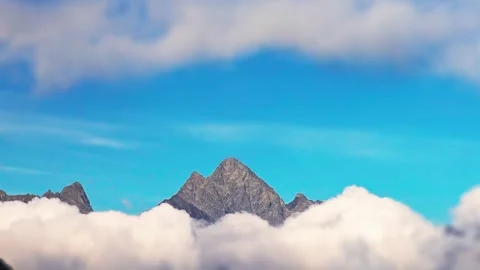 Clouds wrap the Devil's mountains, Bergamo Alps, Italy landscape Stock-Footage 346603376
