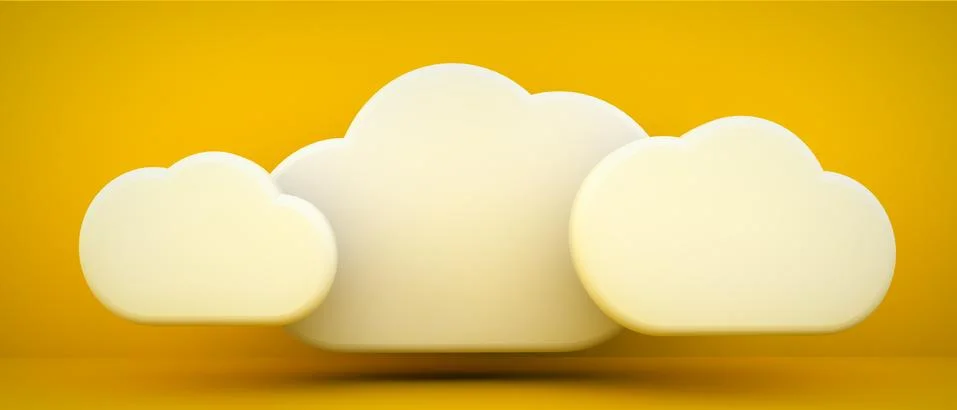 Clouds on yellow background Stock Illustration