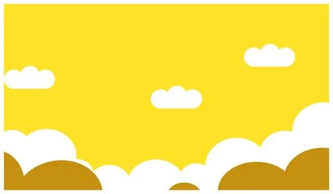 Clouds on a yellow background, vector illustration, eps10. Illustrazione stock