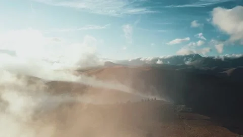Cloudscape, aerial view. Wild landscape emotional flight Video stock 148381733