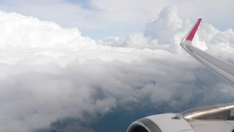 Cloudscape from airplane window Video stock 302333980