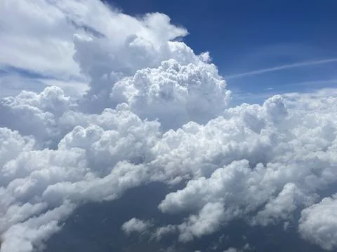 Cloudscape from Airplane Window Stock Photos