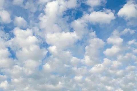 Cloudscape with altocumulus clouds at sunny day Stock Photos