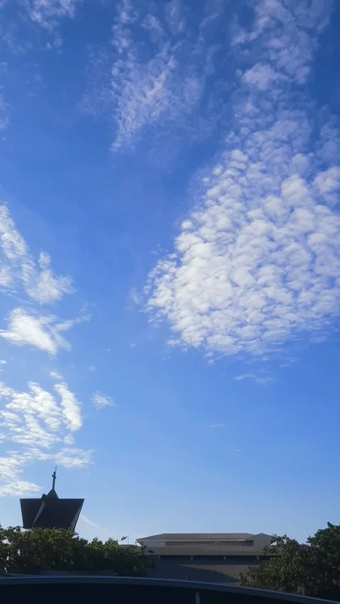 Cloudscape and Cloudscraper, Vertical 4k Footage Stock Footage 336730083