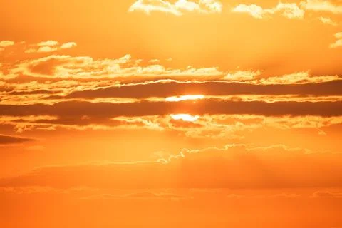 Cloudscape and dramatic orange sky, sunrise shot 写真素材