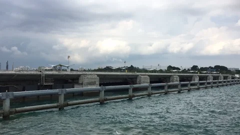 Cloudscape and water in river Stock Footage 92839936