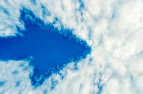 Cloudscape with a arrow. Foto stock