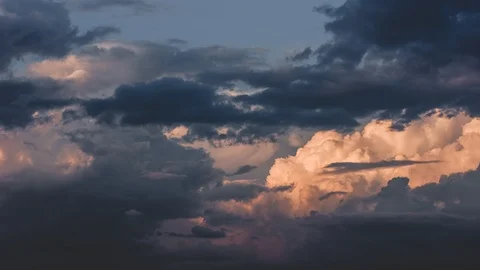 Cloudscape. Beautiful clouds. Epic storm tropical clouds at sunset. 4K UHD Vídeo Stock 114285857