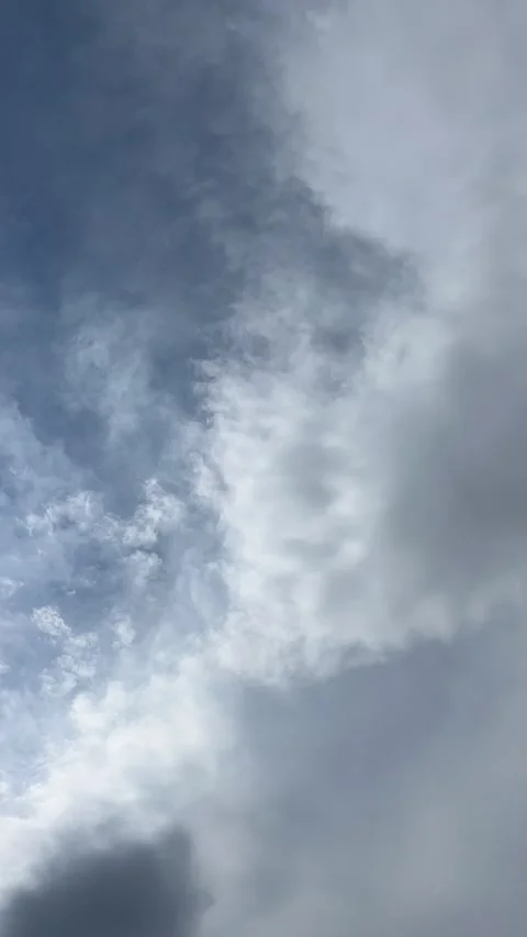 Cloudscape: a Blue Sky and Clouds Timelapse in Vertical Video Stock Footage 305609183