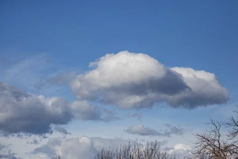 Cloudscape. Blue sky and white cloud. Sunny day. Cumulus cloud. Foto stock