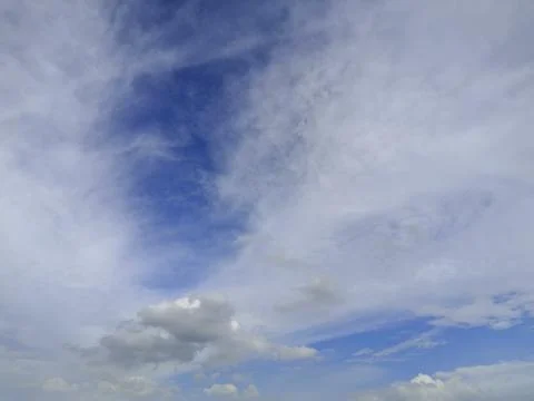 Cloudscape with blue sky and white clouds Stock Photos