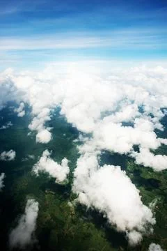 Cloudscape. Blue sky and white cloud. Sunny day. Cumulus cloud Foto stock