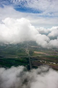 Cloudscape. Blue sky and white cloud. Sunny day. Cumulus cloud Foto stock