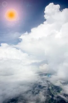 Cloudscape. Blue sky and white cloud. Sunny day. Cumulus cloud. Foto stock