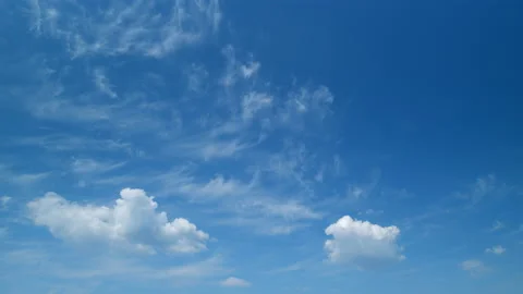 Cloudscape cirrus slowly moved. Clearing day and good windy weather. Timelapse. Stock Footage 215929498