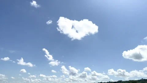Cloudscape, Cloudy Light Blue Sky Blackground With Land At Phu Manorom Stock Footage 276759108