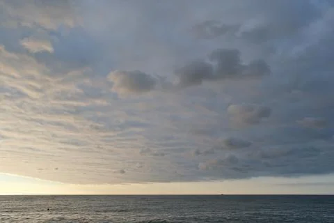 Cloudscape, Colored Clouds at Sunset. Stock Photos