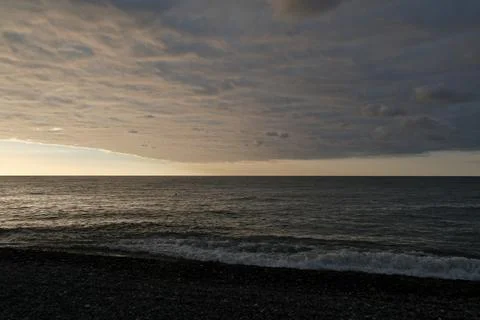 Cloudscape, Colored Clouds at Sunset. Stock Photos