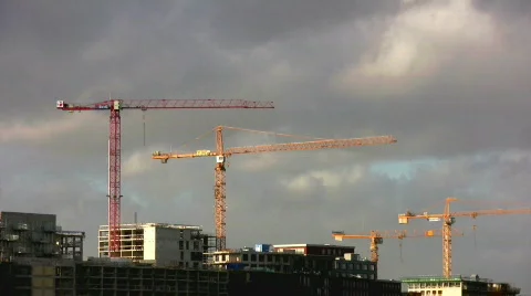 Cloudscape with construction in the foreground Video stock 108331